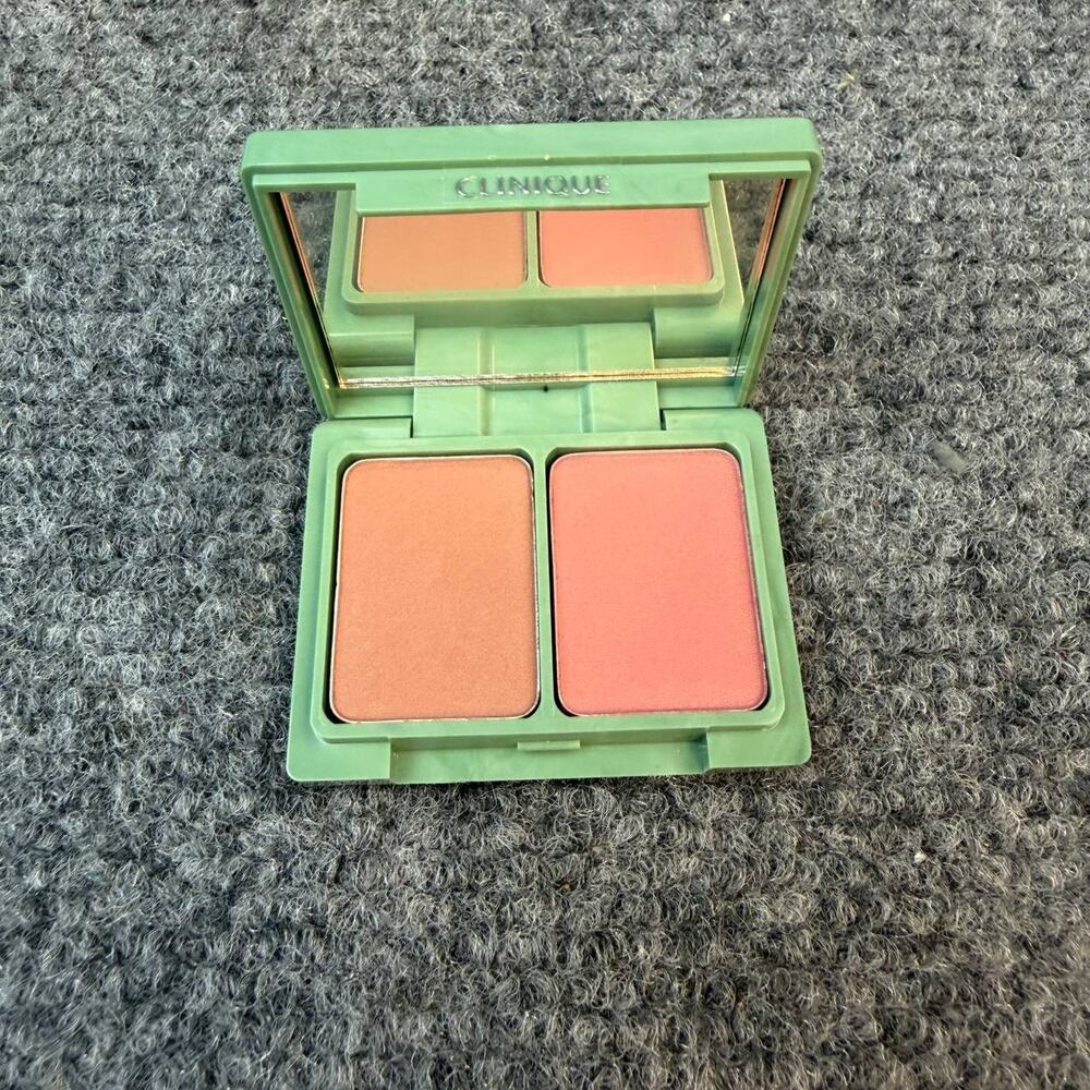 VTG Clinique Sheer Powder Blusher Duo-Wild Rose Posy Blush TRAVEL SIZE 0.2 oz